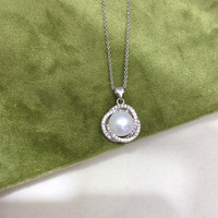 Collier Pendentif Unisexe en Or 18K avec Perle d'Eau Douce Blanche de Qualité AAAAA en Forme de Fleur Exquise, Chaîne de Pull, Bijou Cadeau