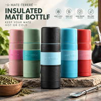 Thermos personnalisé avec logo Yerba Mate, 500 ml/700 ml, double paroi en acier inoxydable, écologique, isolé sous vide, large ouverture, cadeau d'affaires