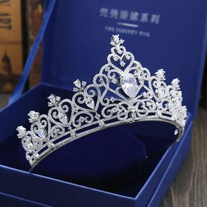 HIBRIDE Hot Peacock Nupcial Tiara Crystal Wedding Accesorios para el cabello Diseños de diamantes de imitación Quinceanera Tiaras Pageant Crowns 2017 - Product Image 3
