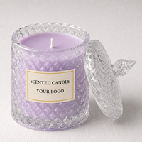 Bougie parfumée artisanale en cire de soja, motif cristal diamant, pot en verre, écologique, aromathérapie, pour les fêtes, Diwali, personnalisable