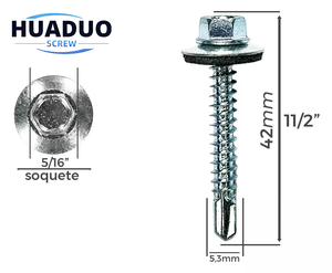Vis de toiture hexagonale EPDM du fabricant d'usine M4.2 M4.8 Parafuso Auto Flangeado Brocante Sextavado - Product Image 2