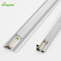 Perfil de tira de LED con cubierta de PC difusora y luz de canal de extrusión Perfil de aluminio LED para tira de LED