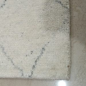 Hand Knotted Wool Area Rug White Grey Geometric Design Handmade <b>Carpet</b> for Living Room Bedroom - Product Image 5