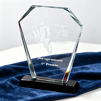 Fabrication professionnelle de trophées en cristal vierges à graver, avec base noire, trophées en verre vierges avec base noire pour gravure