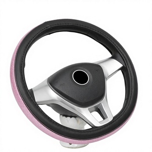 Housse de <span class=keywords><strong>volant</strong></span> en cuir antidérapante de qualité supérieure, universelle, 38 <span class=keywords><strong>cm</strong></span>/15'', décoration intérieure de voiture pour femmes - Product Image 2