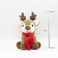 Vente chaude orignal cerf jouets en peluche avec écharpe rouge broder LOGO personnalisé mignon peluche wapiti peluche renne noël