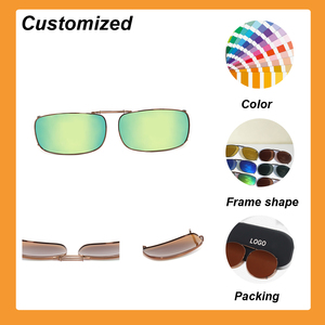 Unisex Rectangle Clip-on Sunglasses <strong>TAC</strong> Polarized UV400 Protection Lenses Lightweight Durable Comfortable Full Rim Metal Frame - Product Image 4