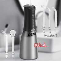 360mL Produit de soin de la bouche noire Jet Waterflosser Dents Pick Cleaning Portable Dental Water Flosser Irrigador Bucal Oral Irrigator