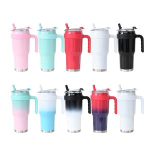 Customizable Logo 40 oz Outdoor Double-Walled Insulated Tumbler Cup Handle 30 oz 40 oz 4 Cup Sealing Machine Includes Spoon - Product Image 4