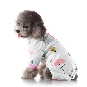 Lovely Flamingo Cute Dog Pijamas Algodón suave y poliéster Verano Ecológico Ropa para perros Interior XS/<span class=keywords><strong>S</strong></span>/M/L/XL Tallas - Product Image 2