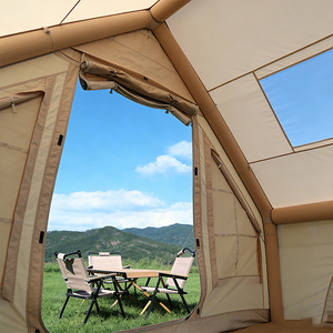 Tente <span class=keywords><strong>de</strong></span> <span class=keywords><strong>camping</strong></span> extérieure personnalisée à double couche camouflage, imperméable, en tissu Oxford, pour une chambre, quatre saisons, usage familial, aluminium - Product Image 2