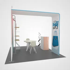 Cabina modular de Instalación rápida, equipo plegable de publicidad extensible, stand de exhibición comercial Expo, stand de exhibición