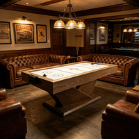 Table de billard, hockey sur air et snooker 4-en-1 S.Q.F avec surface en ardoise, queues en caoutchouc et fibre de carbone, billes, pour salle de jeux à domicile, logo personnalisé, OEM