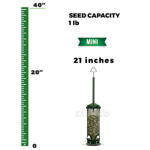Mangeoire pour oiseaux sauvages en métal de jardin Tube résistant aux écureuils Alimentation pour moineaux à suspendre pour l'extérieur Grande capacité Mangeoire automatique pour oiseaux - Product Image 3