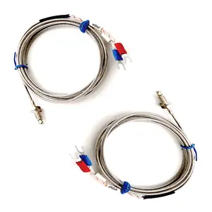 K Type Thermocouple 0-400C High Temperature Controller Sensor Stainless Braid M6 Screw Probe Thermocouple For Fireplace