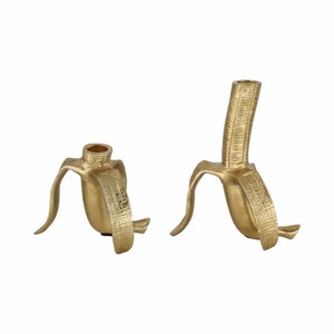 Portacandele decorativi a forma di banana, portacandele in metallo per centrotavola, decorazioni per il soggiorno, candele eleganti - Product Image 2