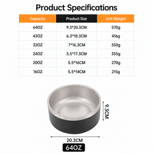 Tazón Doble de Acero Inoxidable para Perros, Antideslizante, Antivuelco, Resistente a Mordidas, para Comida y Agua, para Interiores, Exteriores y Viajes - Product Image 5