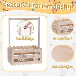 Armario <span class=keywords><strong>de</strong></span> caja <span class=keywords><strong>de</strong></span> madera para Baby Shower-Cesta <span class=keywords><strong>de</strong></span> bebé neutral al género Regalos <span class=keywords><strong>de</strong></span> bienvenida Bebé <span class=keywords><strong>Embarazo</strong></span> Regalos para nuevos padres - Product Image 6