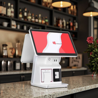 15.6 pouces double écran tout en un système Pos caisse enregistreuse POS bornes de la machine imprimante intégrée Scanner pour restaurant de détail
