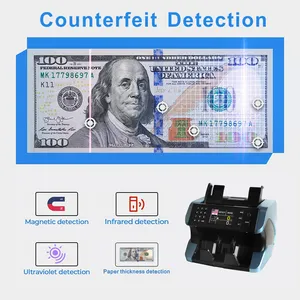 Banknote Money AL-185 Top Loading Heavy Duty UV MG Detection Polymer Banknote Money Bill Currency Counter