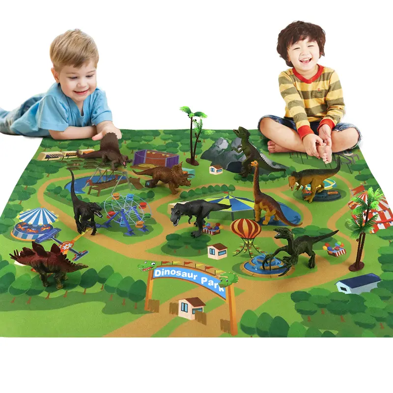 Vivido nuovo ragazzo Jurassic World Toy Park collezione di dinosauri modello di animazione tappetino da gioco ambientato in una posizione mista