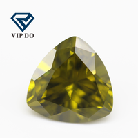 Pierre précieuse synthétique en zircone cubique de qualité 5A, taille trillion, 3*3-12*12 mm, péridot/D-peridot, taille brillante, forme trillion