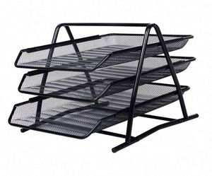 3 Tier Document <b>Tray</b> Desk Organizer Stackable <b>File</b> Organizer Desktop Letter Mail & Paper Holder & Wire Mesh <b>File</b> <b>Tray</b> - Product Image 2