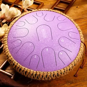 Hluru 14 Inches 15 Tone Tank Handpan Drum Toy Hunk Drum Steel Tongue Drum For Adults