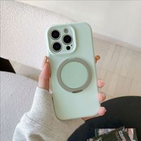 Étui de téléphone magnétique en silicone liquide tendance pour iPhone 13 14 16 15 Pro Max avec support rotatif à 360 degrés, anti-chute, protection contre les chocs