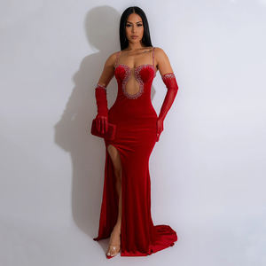 XXL en Stock OuYaan Vestido de noche de gama alta Lady Slip Vestidos elásticos Abertura en la espalda PARA CENA Vestido de fiesta de lujo - Product Image 5