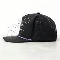 Casquette de baseball rétro 5 panneaux à séchage rapide, imperméable, découpée au laser, avec corde, broderie personnalisée, fabrication sur mesure