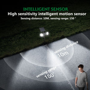 Luz led solar impermeable de doble cabezal <span class=keywords><strong>para</strong></span> césped, luces impermeables de doble cabezal, resistente al agua - Product Image 5