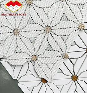 <span class=keywords><strong>Mosaico</strong></span> de piedra natural Rosa Norvegia con incrustaciones de latón moderno para pared y suelo para Decoración de cocina - Product Image 6