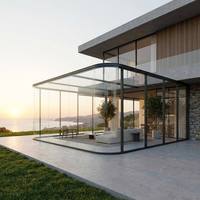 Verrière en aluminium et verre de qualité export, certifiée TUV CE, fabriquée en usine par des experts avec 30 ans d'expérience, pour l'Europe