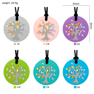 Collar Mordedor Sensorial de Silicona de Grado Alimenticio para Bebés, Cadena de Cuerda, Sin BPA, Forma de Árbol de la Vida, Color Personalizado, Venta al por Mayor de Fábrica - Product Image 6
