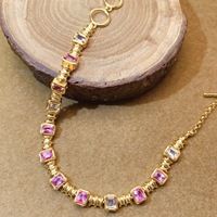 Natürliches Rosa Saphir-Armband, Unbehandelter Padparadscha, Dezent Luxuriös und Großartig Preiswert für Großhandelskunden