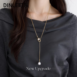 สร้อยคอเสื้อสเวตเตอร์ Dinle Pearl แบบยาว ดีไซน์มุกทรงไม่สม่ำเสมอ สำหรับใส่ลำลอง - Product Image 2