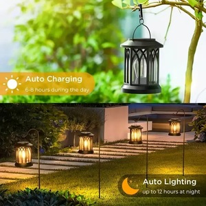 <b>Solar</b> Clip <b>Lantern</b> <b>Outdoor</b> Garden Light Flame Effect Lawn Decorative Lamp - Product Image 4