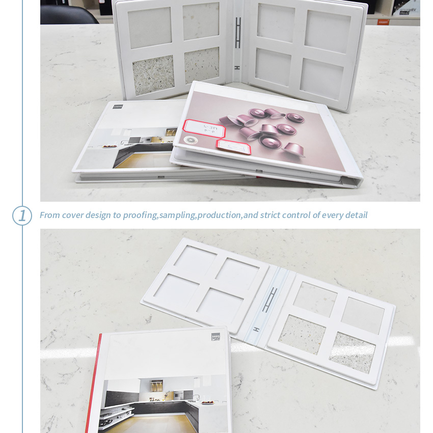 Tile Sample Board Packaging Factory Custom Mosaic Marble Display Folder Catalog Ceramic Granite Quartz Stone Plastic Sample Book