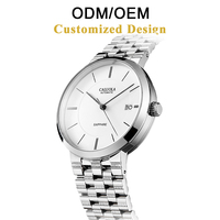 Montre sport automatique mécanique pour homme Caluola ODM/OEM, résistante à l'eau 5 BAR, bracelet en acier inoxydable 20 mm, saphir synthétique 40 mm