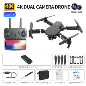 RC có thể gập lại quadcopter dron Máy bay trực thăng đồ chơi Quà Tặng E88 Pro Wifi FPV drone góc rộng HD 4K máy ảnh Drone với chiều cao giữ - Product Image 5