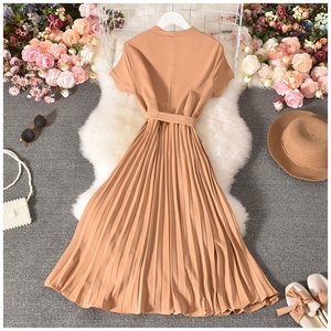 Vestidos elegantes con cinturón y cremallera lateral para mujer, 7 colores, falda larga con lazo y tirantes para mujer, Falda larga con tirantes y cintura más delgada - Product Image 5