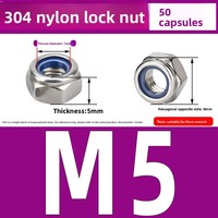 Capuchon d'écrou autobloquant anti-desserrage en nylon, en acier inoxydable 304/316, zingué, M3-M4-M5-M6-M8-M10, Grade 4.8, hexagonal