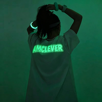 T-shirt personnalisé Qianying, luminescent dans le noir, streetwear pour hommes, t-shirt réfléchissant