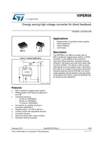 Nuovo e originale circuito integrato convertitore ad alta tensione a risparmio energetico per feedback diretto VIPER06LSTR