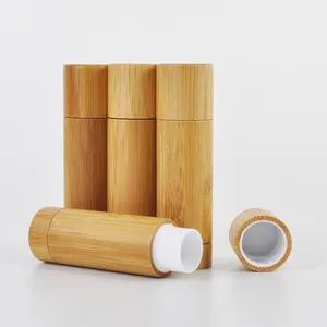 Tubo de bambu ecológico para batom, recipiente vazio para cosméticos, 5g, recipiente de batom para batom