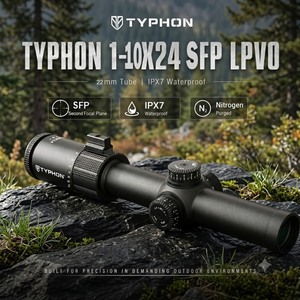 กล้องเล็งยิงปืน TYPHON XGS110 1-10x24 SFP LPVO สำหรับล่าสัตว์ |   เลนส์กระจก ED แบบกระจายแสงต่ำพิเศษ ขนาด 30 มม. เคลือบหลายชั้น ป้องกันแรงกระแทก กันน้ำ - Product Image 1