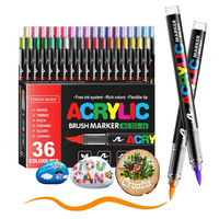 Marqueur acrylique à pointe souple liquide directe 120 couleurs, stylo de peinture pour enfants et étudiants, séchage rapide sur papier non transparent, modèle
