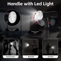 Canne de Marche Béquille Orthopédique Recommandée avec LED et Alarme, en Alliage d'Aluminium Réglable et Pliable, Personnalisable pour Vente en Gros
