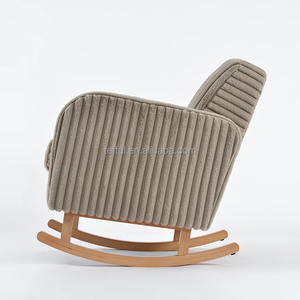 Fauteuil à bascule en velours doux, confortable pour maman, allaitement et sieste - Product Image 3